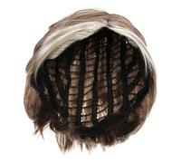 WRITWAA 1pezzi Parrucca Sintetica Corta da Uomo Parrucca Realistica Copertura Capelli Finta Rete Traspirante Forma di Rosa Resistente al Calore per Cosplay Film Teatro Feste