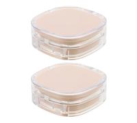 WRITWAA 2 contenitori portatili da 12 g per cipria | Astuccio vuoto per cipria con piumino e specchietto | Scatola ricaricabile per fondotinta e crema per il fai da te, viaggi e uso quotidiano