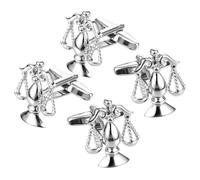 WRITWAA 2 Paia Accessori da Uomo in Rame Color Argento della Giustizia, Design Distintivo e Vestibilità Comoda per Cerimonie Importanti e Uso in Ufficio