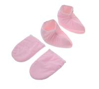 WRITWAA 2 paia Guanti in Paraffina per Mani e Piedi da Guanti Isolanti per Trattamenti Termici Spa Morbidi e Lavabili con Chiusura Scatto Rosa per Bagno di Paraffina e Terapia del Calore