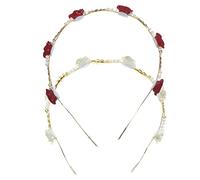 WRITWAA 2 Pezzi accessori per fascia bobby fascia da sposa Fascia per ragazze Bascella fascia per donne Bruda di fago da sposa fascia di strass fiore Coperto di fiori di fiori lega