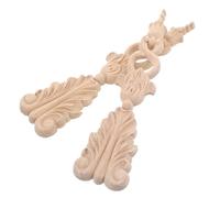 WRITWAA 2 Pezzi Applique in Legno Massello Intagliato per Mobili e Cornici Porte, Design Verticale Versatile, Decorazione Barocca Elegante per Decorazione Interni DIY