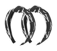 WRITWAA 2 Pezzi archetto ad arco nodo nappa Carino ampia fascia annodata fasce per la testa bello signore Cerchietto yoga Cerchietto spa cerchietto per fascia coreana tessuto Black