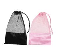 WRITWAA 2 Pezzi Borsa Porta Scarpe da Ballo a Rete e Raso, Sacchetto Traspirante per Scarpe da Danza Chiusura a Coulisse, per Viaggio e Preparazione Comoda