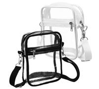 WRITWAA 2 Pezzi Borse a Tracolla Borsa Trasparente Borsa Da Spiaggia Trasparente Continua Di Trucco Da Spiaggia Lettere Clear Bag Borse Chiare Make up Clear Bag Pvc