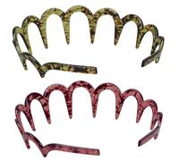 WRITWAA 2 Pezzi Cerchietto per Chioma Dentato in Resina, Fascia U per Donna, Confortevole, Tiene i Chioma Lontani da Viso e Occhi, per Sport e Vacanza