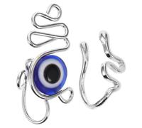WRITWAA 2 Pezzi Clip per Naso Donna Non Forato in Acciaio Inossidabile | Occhio del Male e Serpente, Stile Elegante e Versatile, per Sperimentare Look Diversi e Occasioni Varie