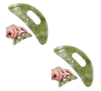 WRITWAA 2 Pezzi Consiglio di raschiatura verde massaggiatore raschiante Collo calcolo massaggiatore viso asse massaggiatore facciale strumento gua sha per il viso