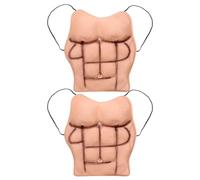 WRITWAA 2 Pezzi Costume Finto Muscoli Uomo in Eva per Cosplay e Travestimenti Halloween, Petto e Addome Realistici, Facile da Pulire, per Feste a Tema