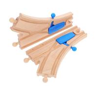 WRITWAA 2 Pezzi di Binari in Legno per Trenini, Accessori per Scambi - Compatibili con Le Principali Ferrovie Giocattolo, Set di Gioco Stem Educativo per Bambini, Espansione Ferroviaria Fantasiosa