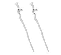 WRITWAA 2 Pezzi di Forcine Cinesi in Argento Antico per Chignon - Porta Forcine in Metallo Geometrico per Acconciature Lunghe, Accessori da Donna