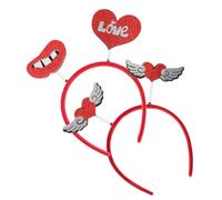 WRITWAA 2 Pezzi Fascia Per San Rosa Cosplay Gruppo Musicale Hearts Head Band Fascia Del Cuore Di San Graziosi Accessori Per Fascia D'amore Plastica