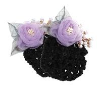 WRITWAA 2 Pezzi Fiore a rete di fiori reti per da balletto nozze riccio coperture del panino fermacapelli Chignon retine per Hairnet NET BUN tessuto Viola,porpora