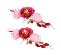 WRITWAA 2 Pezzi ghirlanda di peonie Accessorio per sposa finto vite di sposa di cristallo metallo rosa