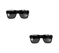 WRITWAA 2 Pezzi Occhiali da Sole Sposo Neri Strass, per Matrimonio e Festa | Montatura in Pc, Decorazioni Brillanti, Design alla Moda, per Groomsmen e Invitati Prima delle Nozze