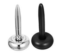 WRITWAA 2 Pezzi Penna a sfera con base galleggiante verticale in metallo elegante argento e nero scrittura scorrevole e design pratico per ufficio e studio