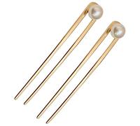 WRITWAA 2 Pezzi Pettine Per Con Perle a Forcina in Metallo Chic Forchetta Per Di Perle Accessori Per Nozze Attrezzo Forma Pinne Per Panino D'oro Lega
