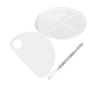 WRITWAA 2 Pezzi Piastra per Miscelazione Make Up Acrilico Trasparente con Spatole per Fondotinta e Cosmetici Facilita La Creazione Colori Personalizzati Macchie Sulla Mano