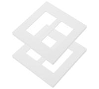 WRITWAA 2 Pezzi Placca Copri Presa Bianca in Plastica, Copertura Interruttore a 2 Moduli senza Viti, per Casa e Spazi Commerciali, Design Elegante