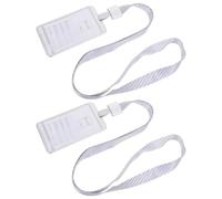 WRITWAA 2 Pezzi Porta Resistente Badge Lega e Argento Verticale in Alluminio con Laccio Anti- Superficie Liscia e Design Ergonomico per Ospedali e Banche