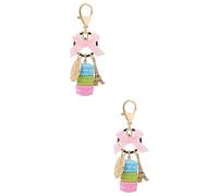 WRITWAA 2 Pezzi Portachiavi Ciondolo Per Borsa Decorazione Macarons Portachiavi Portachiavi in metallo Portachiavi Carino Per Decorazione