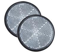 WRITWAA 2 Pezzi Riflettore Rotondo a Vite in Plastica Nera per Bici | Uso su Motocicli e Reggisella, Montaggio Rapido, Resistente alle Intemperie, Finitura Decorativa