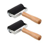 WRITWAA 2 Pezzi Rullo per Stampa in Gomma con Manico Ergonomico in Legno, Strumento Manuale per Inchiostrare Facile da Mantenere, per Casa e Scrapbooking