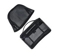 WRITWAA 2 Pezzi Set di sacchetti da toilette a due pezzi borsa a rete da palestra sacchi cosmetici per le donne borsa da toilette da viaggio custodia in rete Maglia Nero