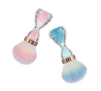 WRITWAA 2 Pezzi Spazzola Riutilizzabile e Delicata a Forma di Clessidra la Pulizia delle Unghie con Setole Morbide in Fibra per Saloni di Nail Art e Uso Fai-da-te