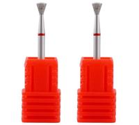 WRITWAA 2 punte diamantate a cono invertito - Testina per lucidatura unghie compatibile con lima elettrica con gambo da 3/32 - Punta per trapano per unghie a grana fine per cuticole, pelle morta,