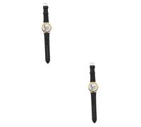 WRITWAA 2 Pz guarda halloween hallowen clear orologio luminoso con diamanti da donna orologi decorativi per le vacanze orologio teschio Orologio con motivo scheletro Lega di zinco Black