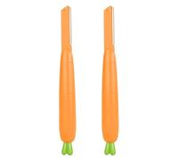WRITWAA 2 rasoi per donna: rasoio portatile a forma di carota per sopracciglia per una precisa definizione delle sopracciglia - Strumento per la rimozione dei del viso Shaver Supply