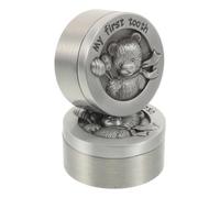 WRITWAA 2 scatole per la fatina dei denti: contenitore ricordo per il mio primo dentino - scatola commemorativa in metallo massiccio per conservare i dentini del bambino - regalo souvenir per baby
