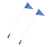 WRITWAA 2 Set Bandiera per Bicicletta di Sicurezza Blu in Poliestere e Pp Supporto Resistente e Superficie Liscia per Sport