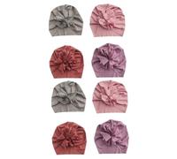 WRITWAA 2 Set Di Turbanti Elastici Per Neonati Morbidi Cappellini Per Neonati Traspiranti Comodi Con Stampa Alla Moda Per Ragazzi E Ragazze 4 Pezzi * 2 Casuali