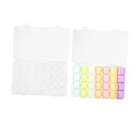 WRITWAA 2 Set Ripartizione Delle Unghie Finte Con Arte Organizzatore Soprammobili Accessori Calzante Organizer Gioielli Scatole Portaoggetti a Scomparti Piccoli Plastica