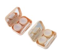 WRITWAA 2 Set supporto per lenti Astuccio Caso di contatti piccolo porta lenti a contatto porta lenti a contatto da donna organizzatore di lenti per occhi caso di contatto