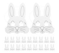 WRITWAA 20 maschere di carta a forma di coniglio: maschere di animali vuote per bambini, da dipingere e decorare, per feste, attività scolastiche e progetti artistici.