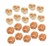 WRITWAA 20 Pezzi Ciondoli Popcorn Artificiali Realistici in Pvc, Mini Figurine Leggere a Forma di Popcorn per Creazioni Fai da Te e Portachiavi Micro Paesaggi