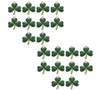 WRITWAA 20 Pezzi Ciondoli Trifoglio Irlandese Verde in Lega di Zinco Resistenti All'usura allo Sbiadimento per Gioielli Fai da Te come Collane, Bracciali ed Orecchini