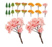 WRITWAA 20 Pezzi Set di Alberi Modello in Miniatura per Paesaggi di Plastica Dettagli Realistici, Design Leggero e Portatile per Diorami e Decorazioni da Scrivania Stili multipli