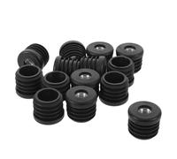 WRITWAA 20 Pezzi Tappi Rotondi in Plastica M8 per Gambe di Mobili, Copritubi Neri da 25mm con Dado Integrato, Soluzione Livellante per Protezione Pavimenti e Stabilità Sedie