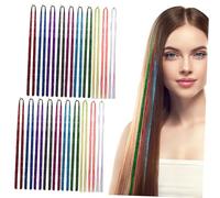 WRITWAA 20pezzi Corde Colorate Per Capelli Extension Per Trecce Nastri Glitterati Per Capelli Di Fili Per Ciocche Di Accessori Per Arcobaleno
