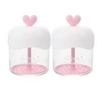 WRITWAA 2pcs Schiuma Dispenser di Sapone Con Forma Di Cuore Pulitore Viso Schiuma Disegno Manuale Stampa Per Fitta Schiuma Bottiglia Trasparente Adatto Per Prodotti Per La Cura Della Pelle E