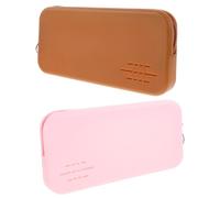 WRITWAA 2pezzi Borsa Porta Trucchi Da Viaggio Per Donne Custodia Per Pennelli Da Trucco in Silicone Borsa Per Trucco Portatile Cerniera Per Viaggi Palestra e Turismo