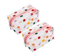 WRITWAA 2pezzi Borsa Toilette in Pvc Borsa Trasparente Stampa Floreale Capacità Per Shampoo Prodotti Per Asciugamani Bagnoschiuma Sapone Fiori Per Domestico e Viaggio