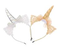 WRITWAA 2pezzi Cerchietti Unicorno Design Unici Chic Creativi per Feste Cosplay Ragazzo Ragazza Accessorio Copricapo
