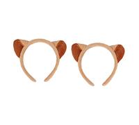 WRITWAA 2pezzi Cerchietto Orecchie Di Animale Per Feste Fascia Per Leggera e Divertente Marrone Per Costumi e Performance Festive