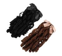 WRITWAA 2pezzi Coda Riccia Extension con Petto Parrucco Vintage in Capelli Finti Ricci per Feste e Cosplay Donna