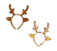 WRITWAA 2pezzi Copricapo Natalizio Corna di Cervo Cerchietto per Capelli Natalizio Fascia Natalizia Design Adorabile per Feste di Natale